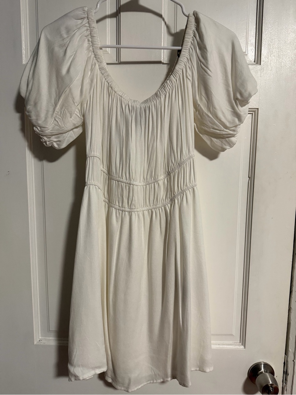 Forever 21 Cream Puff-Sleeve Mini Dress